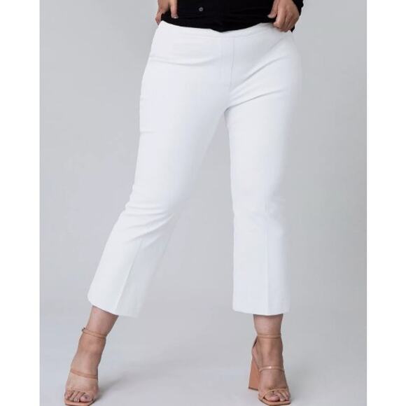 SPANX On-The-Go Cropped Kick Flare Pants Classic White Small 2-4 Summer - Picture 3 of 11